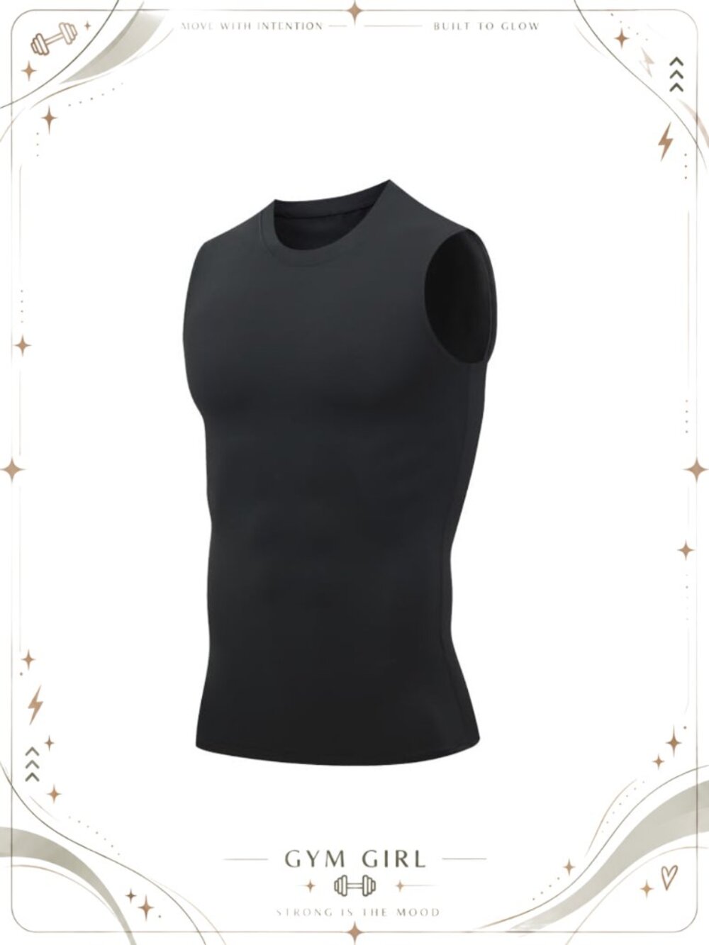Men's Compression Tank Top Sleeveless Athletic Workout Slimming Base Layer Vest